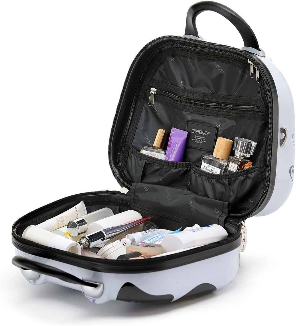 BEIBYE Butterfly 2060 4tlg Reisekoffer Trolley Hartschalen Kofferset (S (Beautycase))