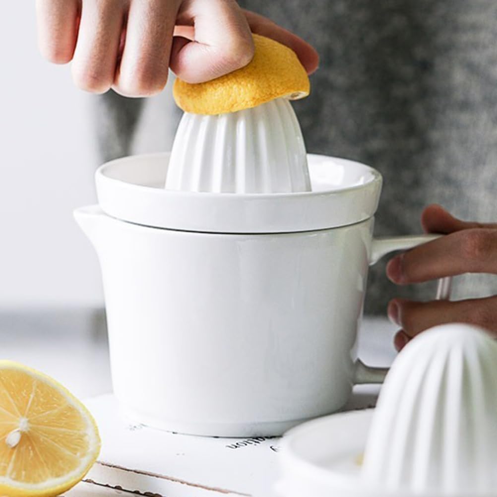 UPKOCH Manuelle Zitruspresse Mit Keramikbecher Tragbarer Zitronensaft Entsafter Für Küche Obst Saftp