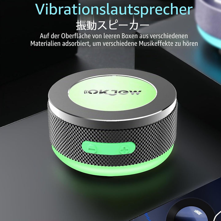 Knochenleitungs-Lautsprecher, Bluetooth, vibrierende Lautsprecher mit bunten LED-Lichtern, tragbare