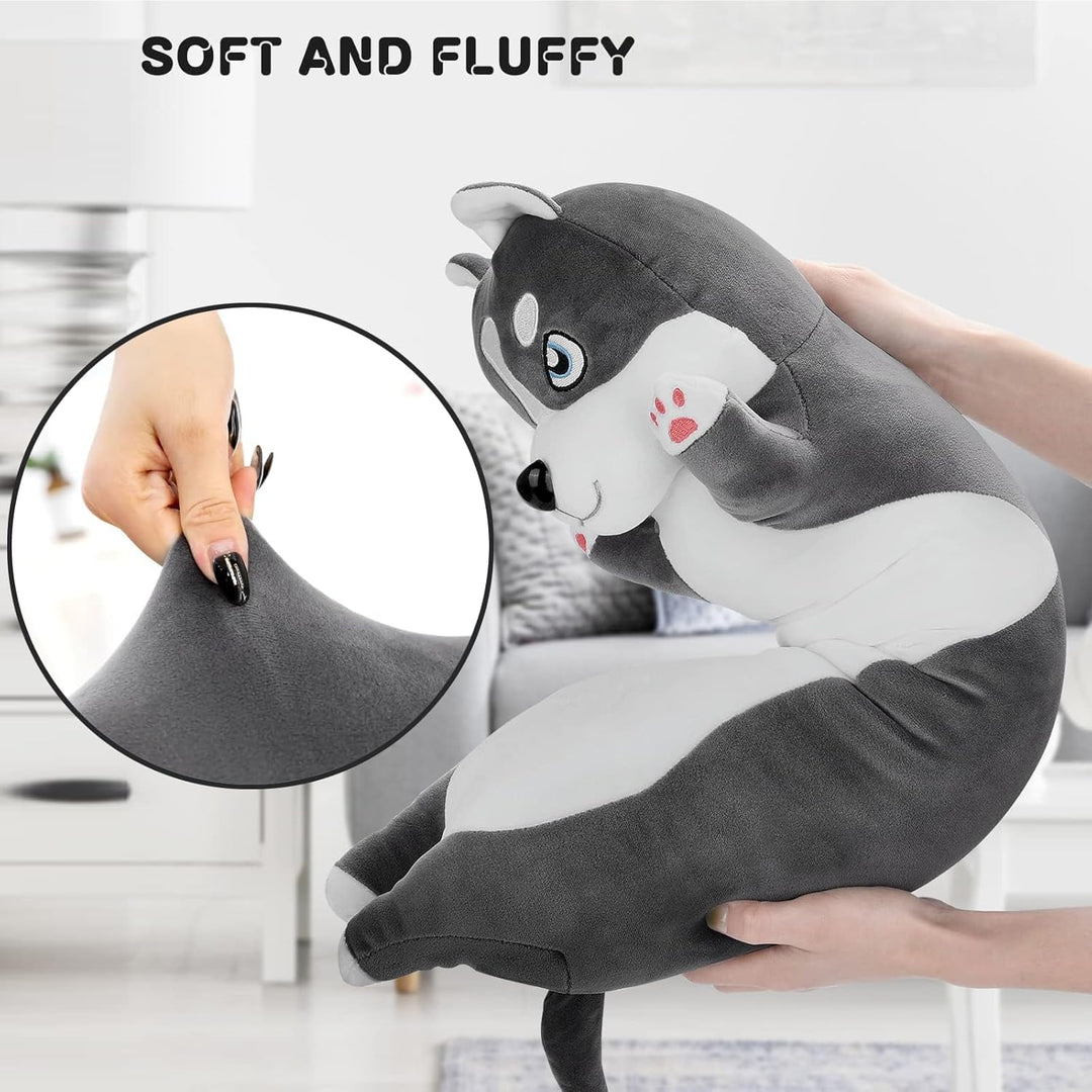 LEcylankEr Husky Kuscheltier 50/70/90/110 cm Weicher Kuscheltier Hund, Hunde Plüschtier Kissen, Husk