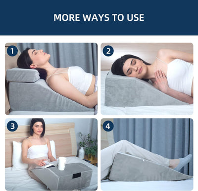 NOFFA Lesekissen & Keilkissen zur Beinerhöhung, Memory Foam Nacken-, Rücken-, Beinstützkissen, abneh