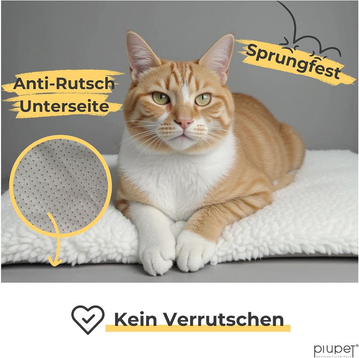 PiuPet Fensterliege für Katzen 90×25 cm | Rutschfestes Katzenbett für Fensterbank und Fensterbrett |