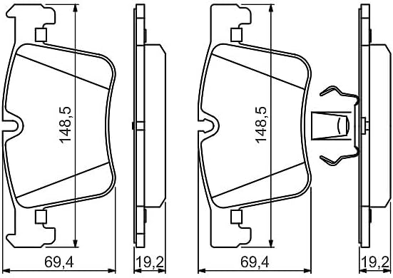 Bosch BP1408 Bremsbeläge - Vorderachse - ECE-R90 Zertifizierung - vier Bremsbeläge pro Set