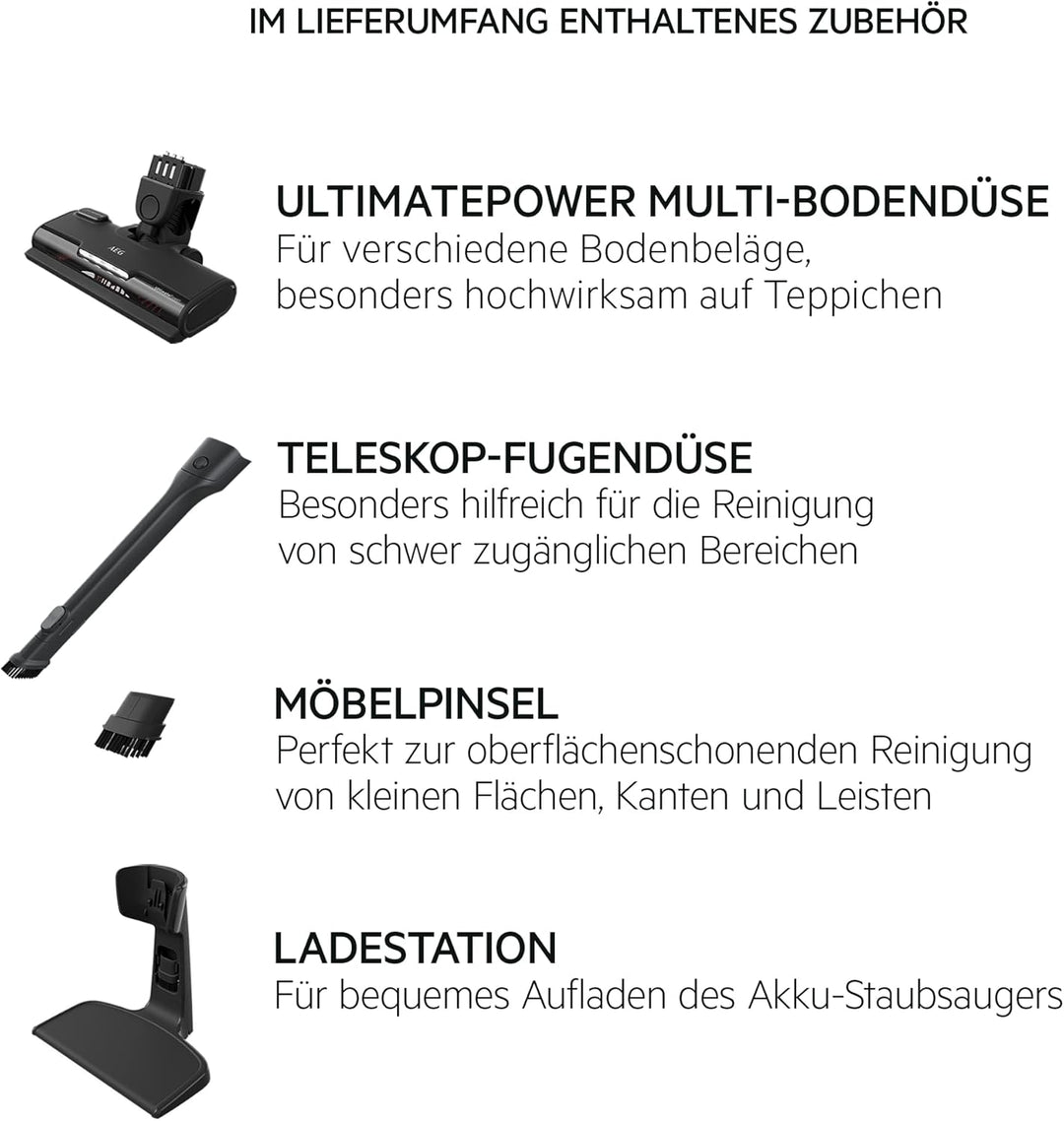 AEG Ultimate 5000 Animal AS52AB18UG Akku-Staubsauger / 2in1 / leise 79 dB(A) / 58% Recyclingmaterial