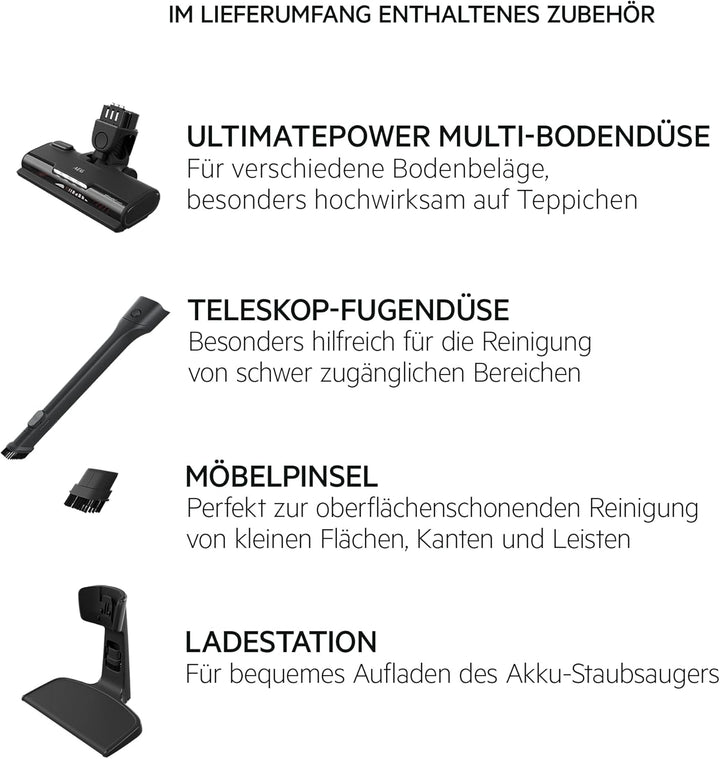 AEG Ultimate 5000 Animal AS52AB18UG Akku-Staubsauger / 2in1 / leise 79 dB(A) / 58% Recyclingmaterial