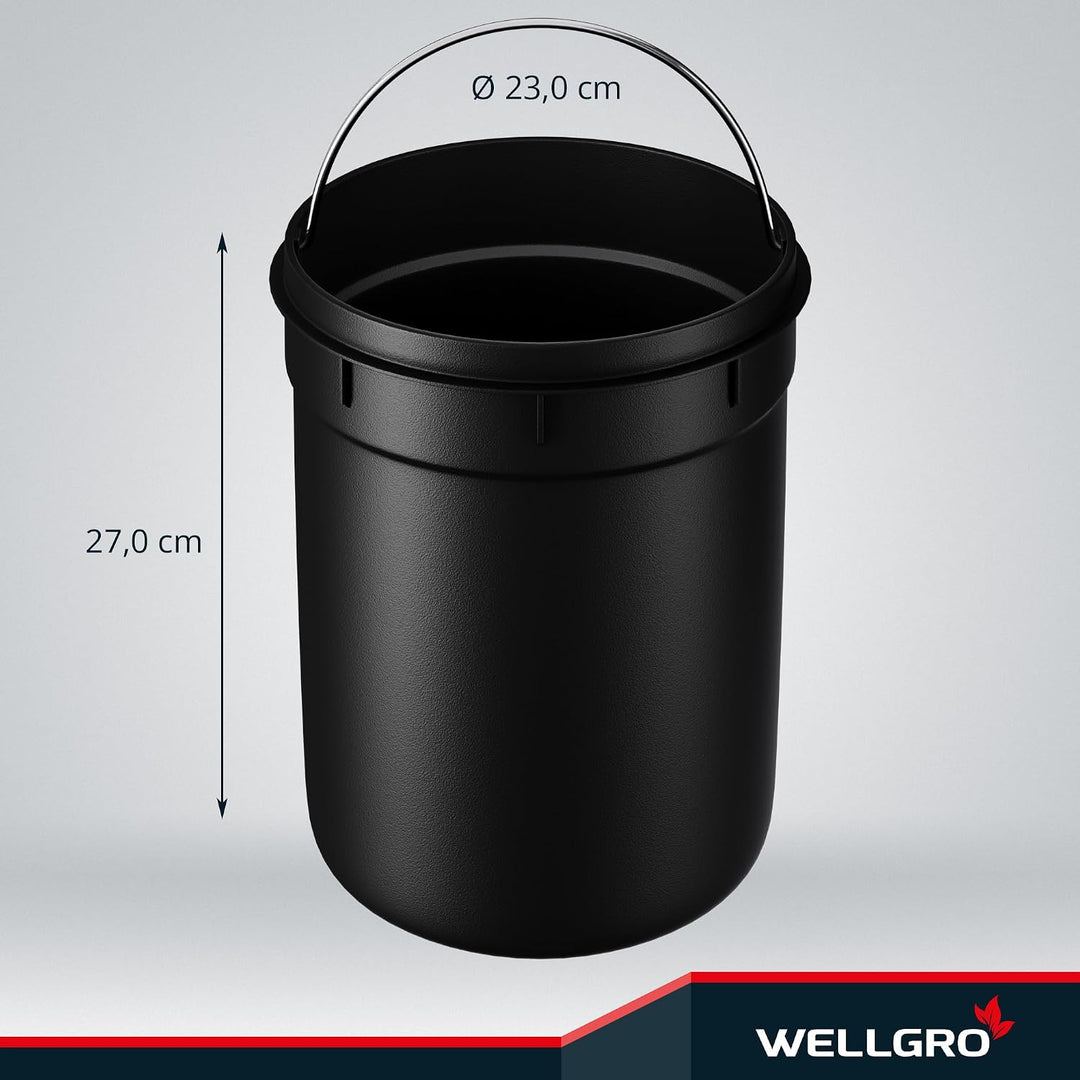 WELLGRO 2 in 1 Standaschenbecher Edelstahl für draussen – Wetterfester Standascher weiss mit Mülleim