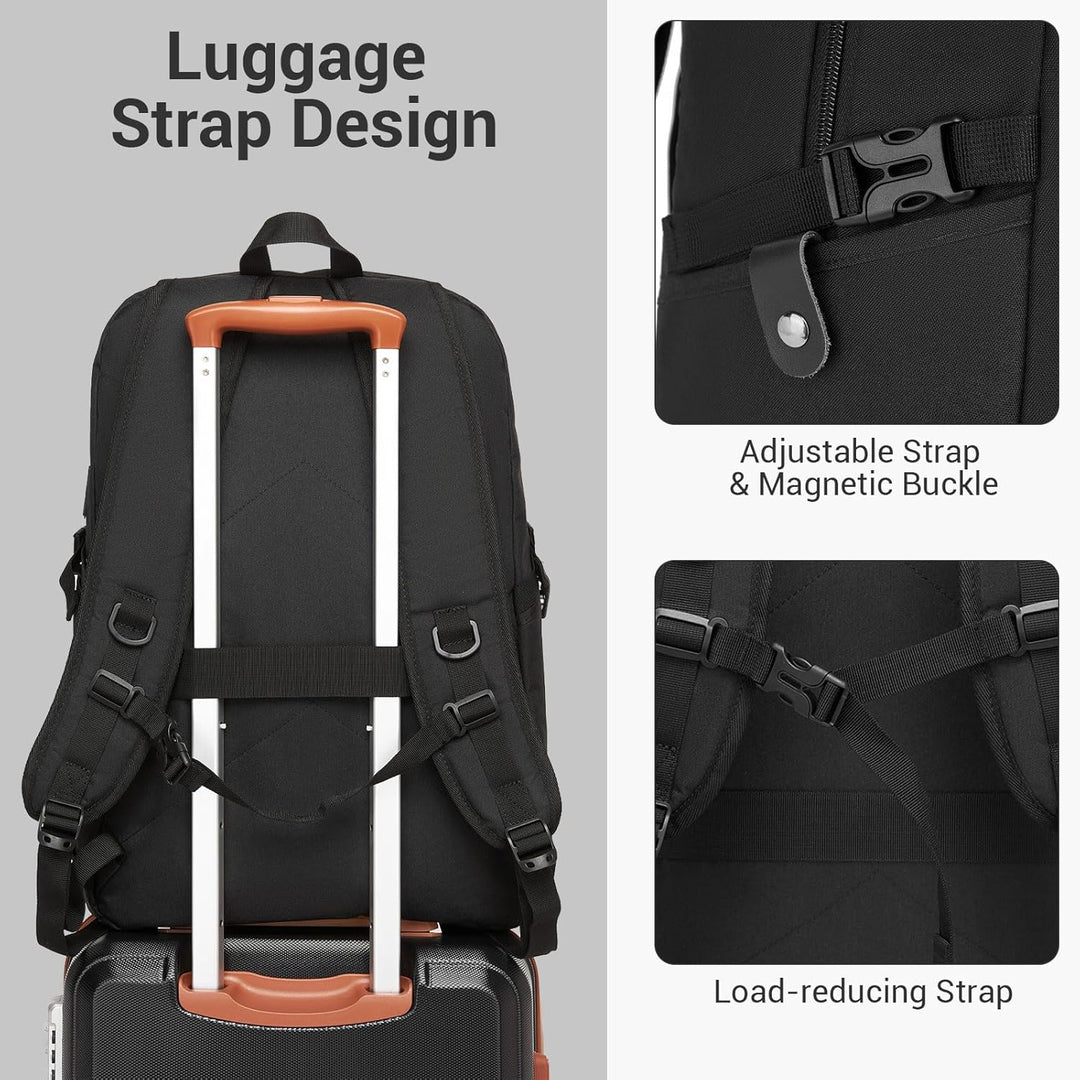 KONO Rucksack Herren, Leicht Laptop Rucksack 17,3 Zoll Anti-Diebstahl mit USB-Ladeanschluss, Schulru