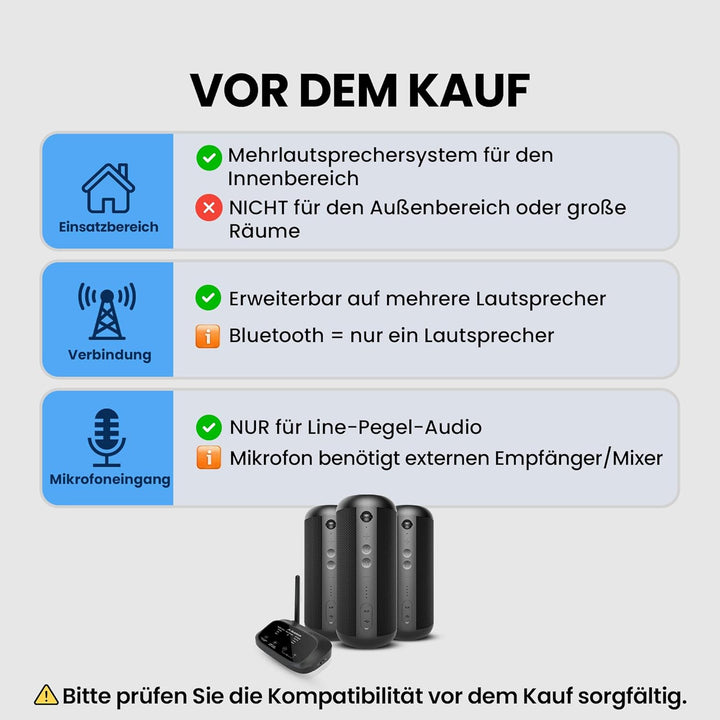 Avantree Harmony 2 - Multiroom Lautsprecher System, Kabelloses Stereo-Set mit Bluetooth- und Kabel-E
