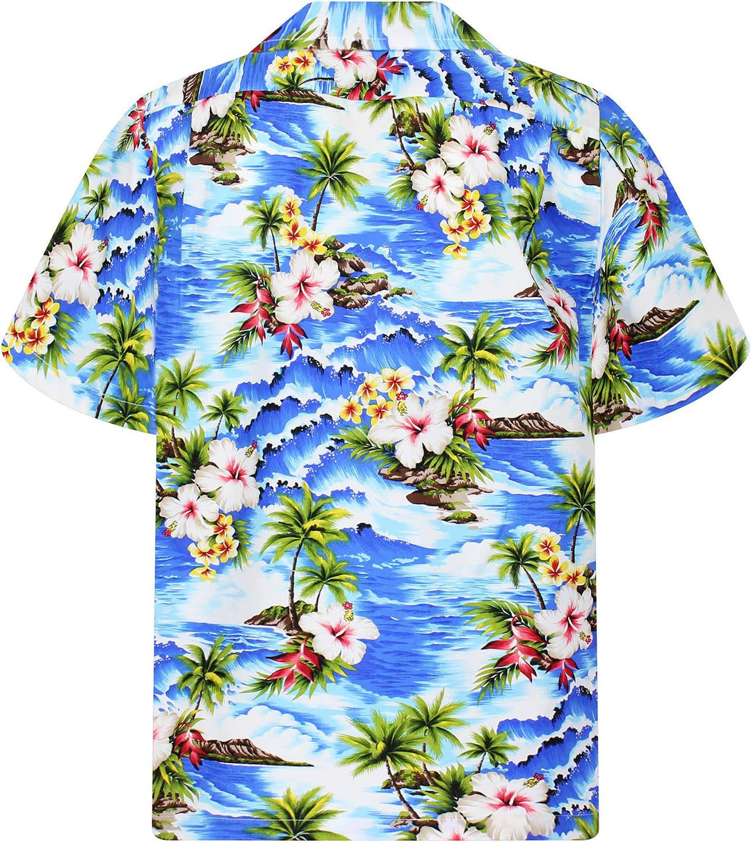P.L.A. Pacific Legend Original Hawaiihemd, Kurzarm, Welle, Blau, S