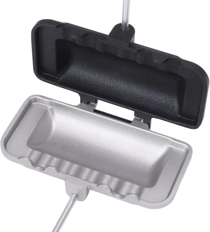 Qcwwy Doppelseitige Sandwich-Backform, Doppelseitige Bratpfanne, Abnehmbarer Griff, Antihaftbeschich