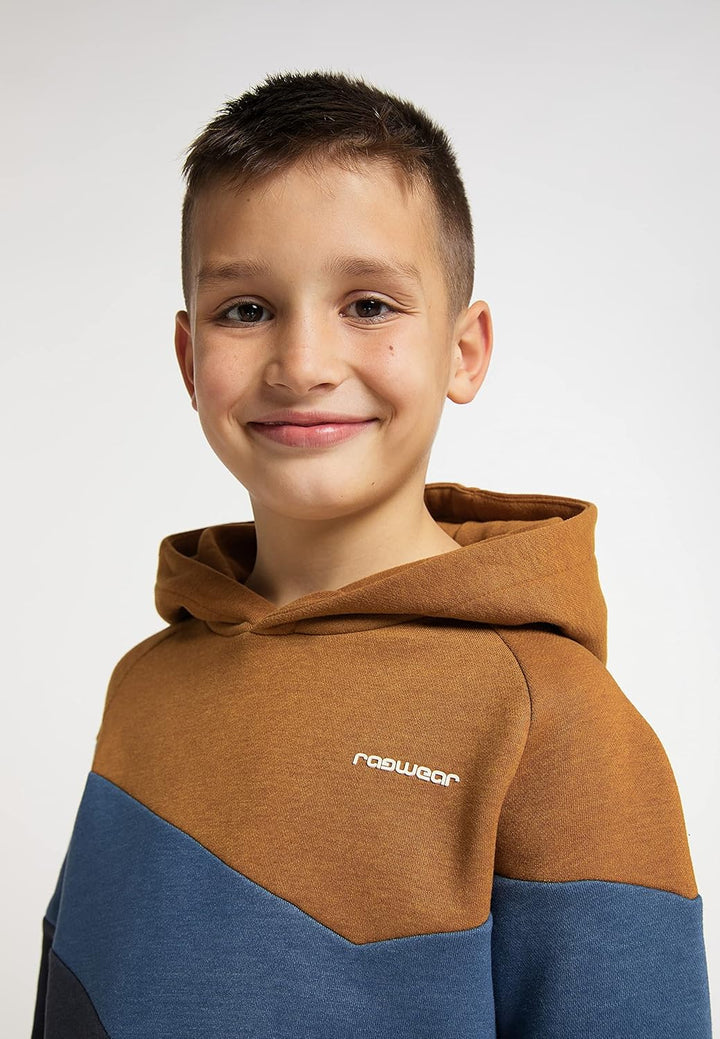 Ragwear Jungen Kinder Seatshirt VENDELIN Sweater mit Kapuze, Kapuzenpullover in Color-Blocking Desig