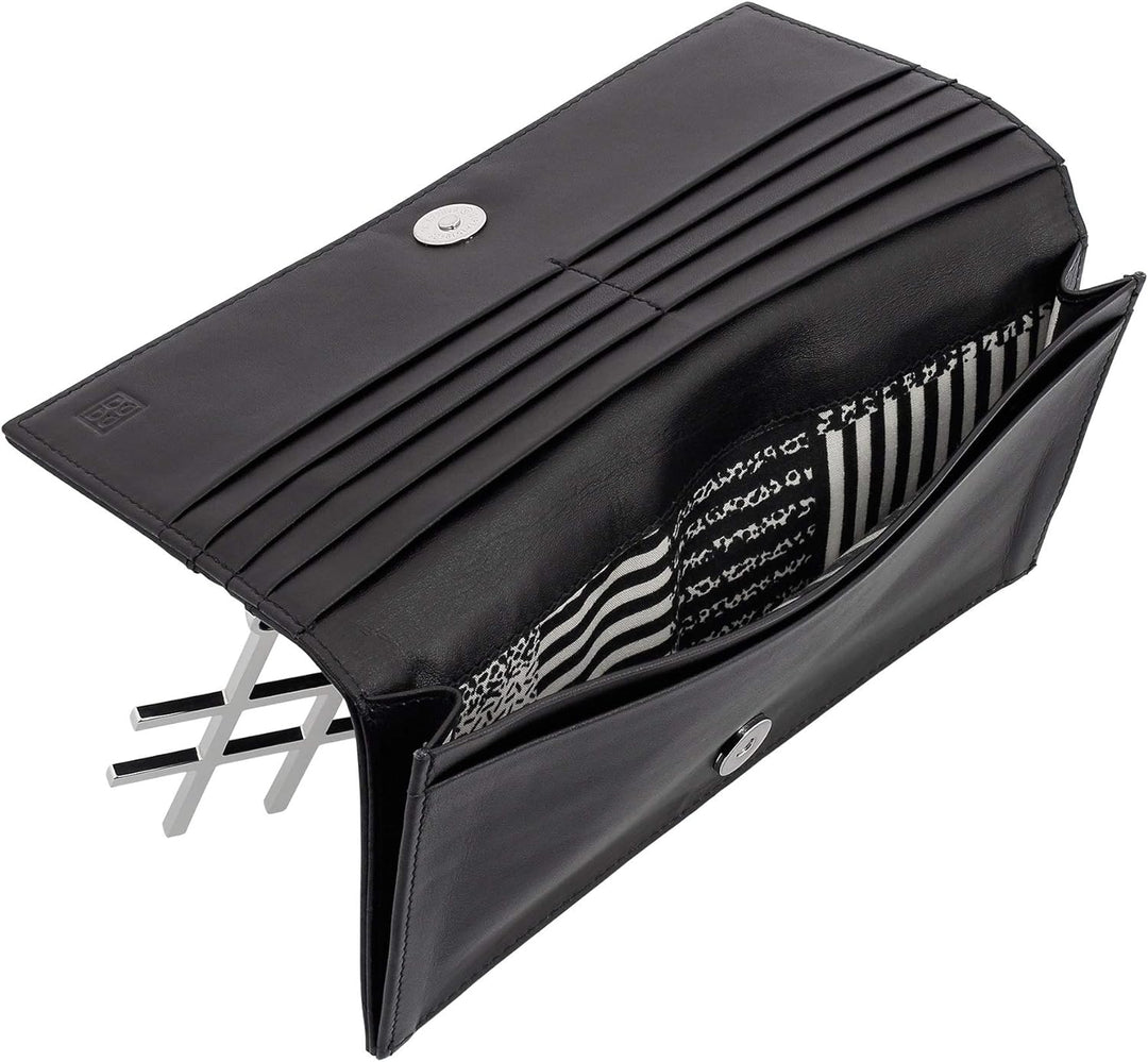 DUDU Damen Portemonnaie Elegant aus Leder schlankes Design mit Reissverschluss und Kreditkarten-Fäch