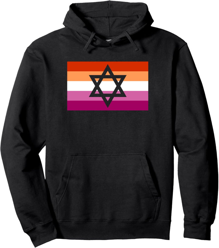 Jewish Star Of David Gay Lesbian Pride Flag Stuff Couple Pullover Hoodie