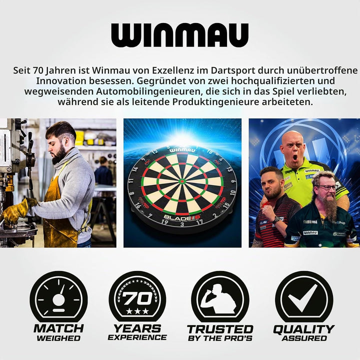 WINMAU Fury Wolfram-Dartpfeile mit Prismenflügeln und Vecta-Schäften (Stiele), 22–28 g, 28 g