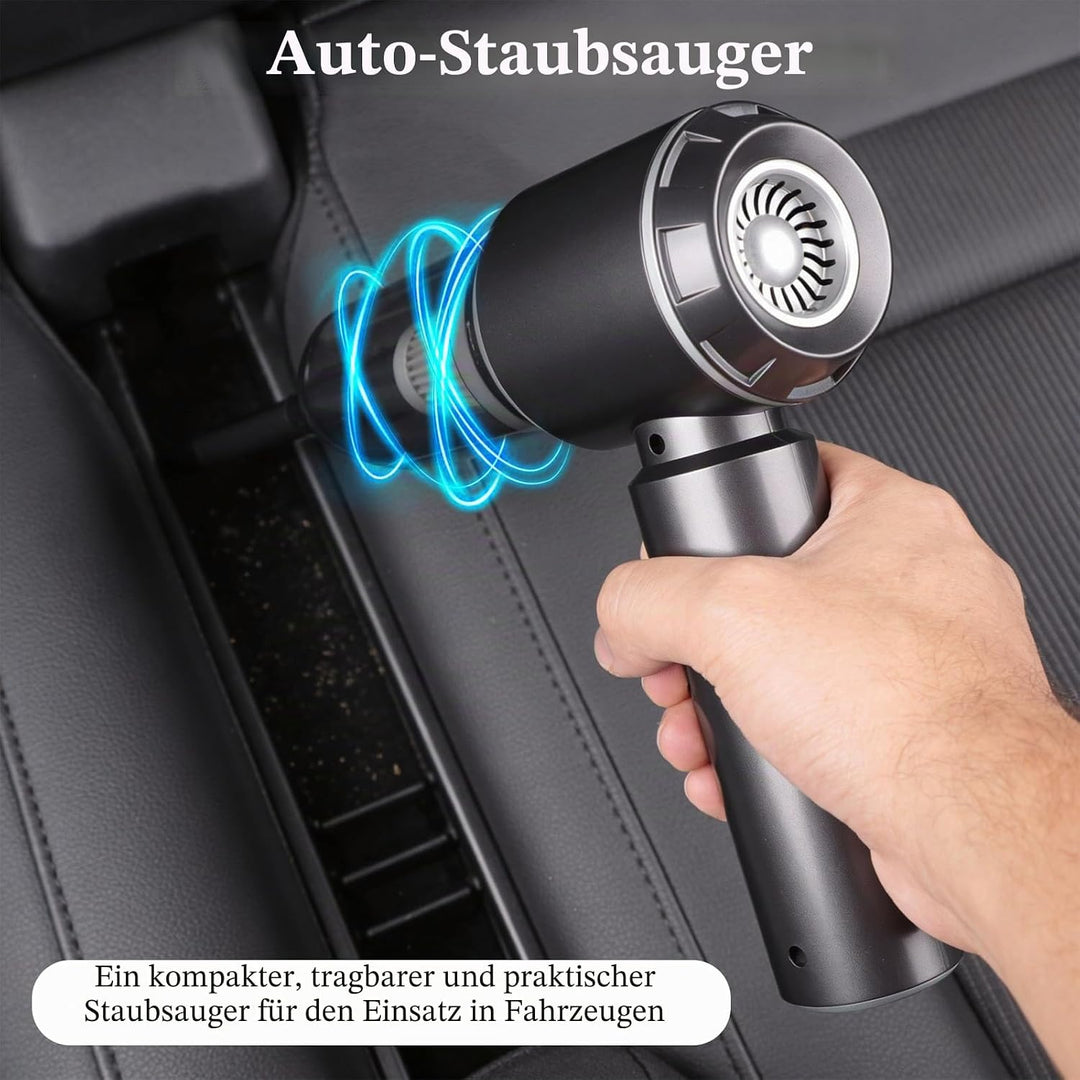 3-in-1 Handstaubsauger Akku, 16000PA Handstaubsauger Kabellos, 3-Gang Mini Staubsauger mit Bürstenlo