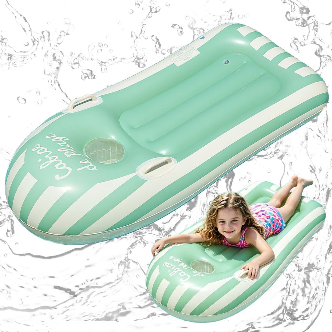 Schwimmbrett Bodyboard Aufblasbar, Shyllin Surfbrett Bodyboard mit Griffen, Schwimmhilfe Aufblasbar