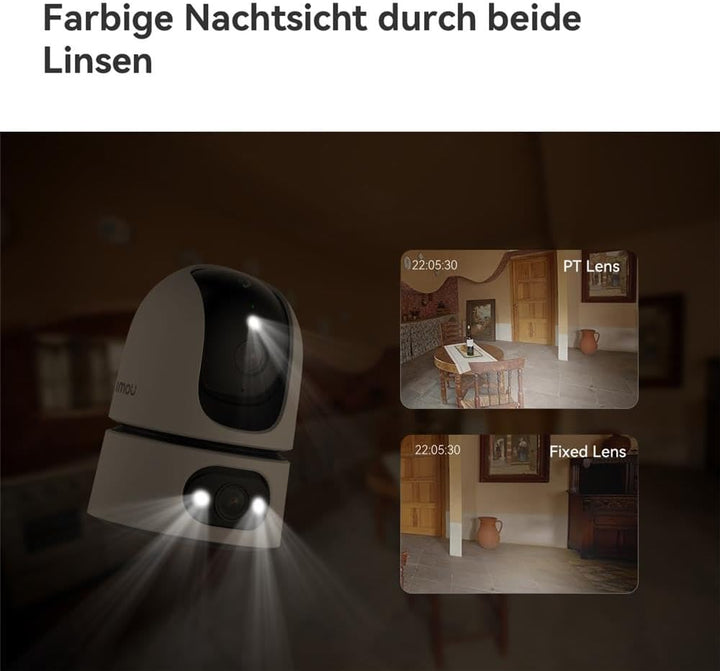 Imou Ranger Dual Pro 3MP+3MP WLAN Innenkamera mit 2 Objektiven, 360° PTZ, Dualband WiFi 6, Vollfarb-