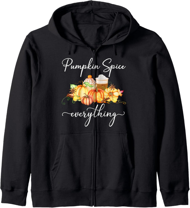Pumpkin Spice Everything Kürbis-Gewürz Lustiges Herbst Kapuzenjacke