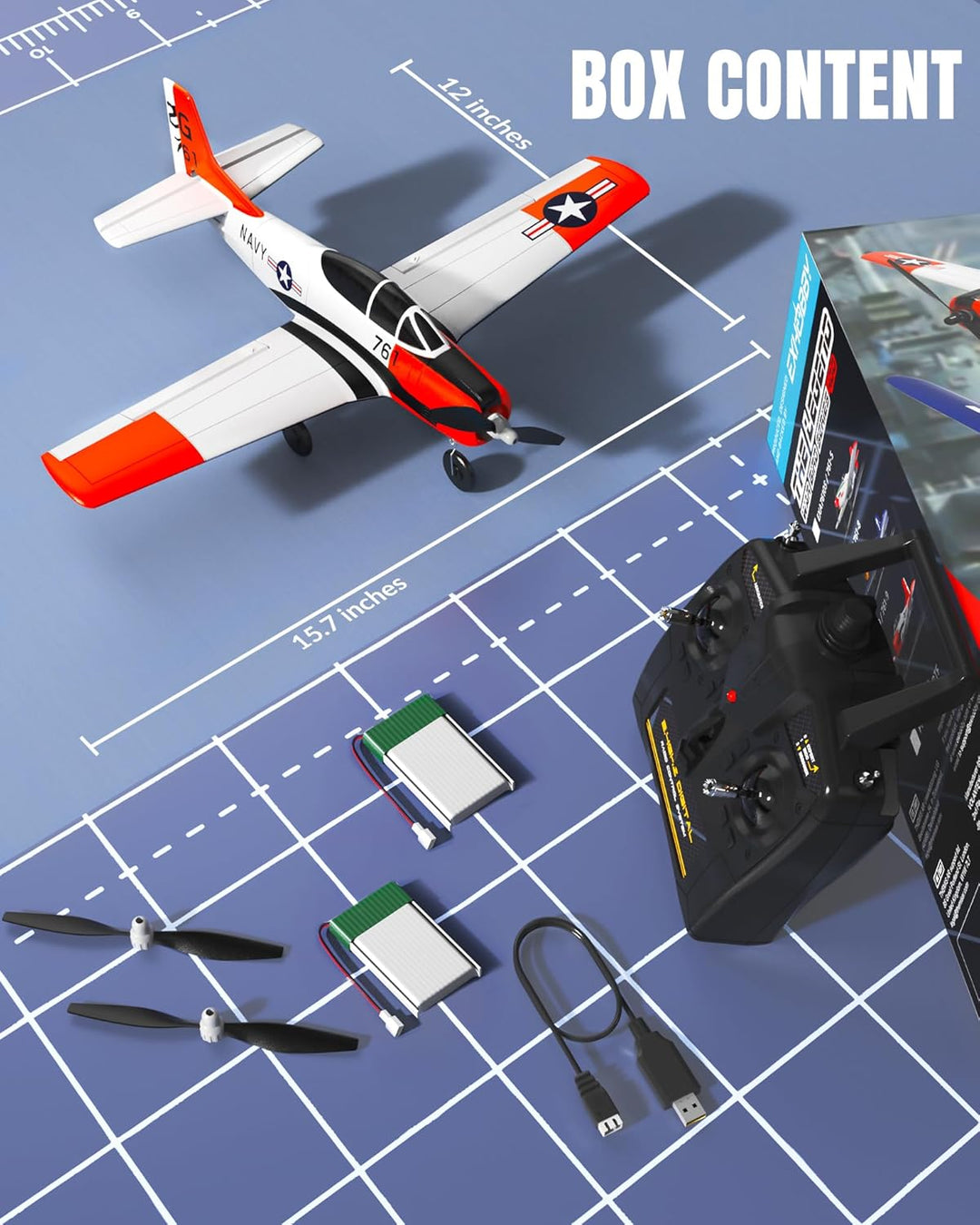 VOLANTEXRC T28 Trojan 4-Kanal RC Flugzeug - RTF Modellflugzeug 2.4GHz, Geeignet für Anfänger, Kinder