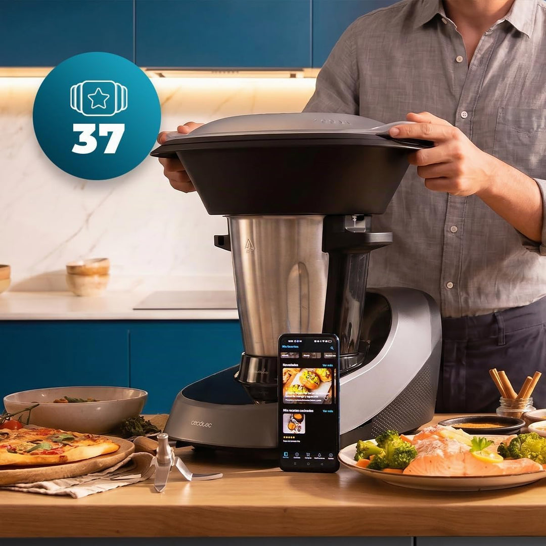 Cecotec Smarte Küchenmaschine Mambo 11090 Daily. 37 Funktionen | WLAN App-Steuerung, 3,3 L Edelstahl
