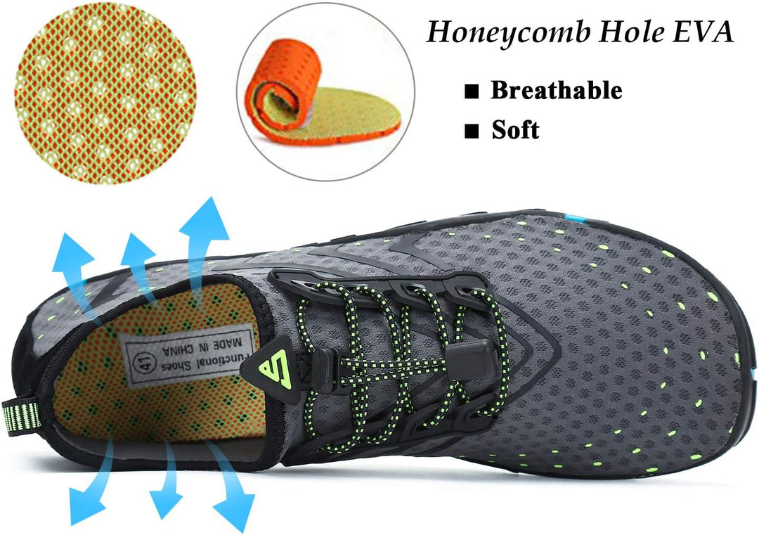 SAGUARO Badeschuhe für Herren Damen - 7/9 Drainagelöcher Schnelltrocknende rutschfest, Gr 35-48 38 E