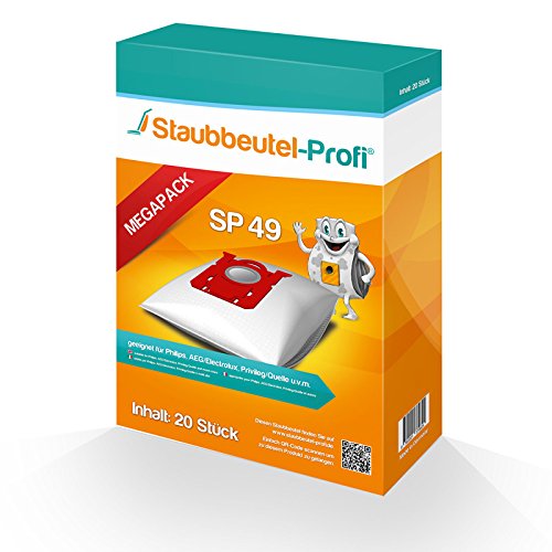 20 Staubsaugerbeutel AEG, S-Bag, Philips FC 9050...9099 -Jewel, FC 9100...9149-Specialist, FC 9150..
