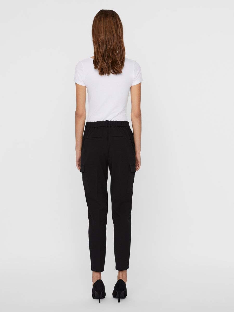 VERO MODA Damen Hose 10225280 XS Tall Schwarz, XS Tall Schwarz