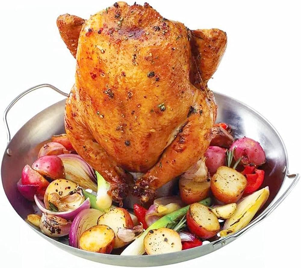 Edelstahl-Bier-dose Hühnerhalter BBQ Roaster Cooker Stand - Vertikal Grill Zubehör - Grill Rauch-Rac