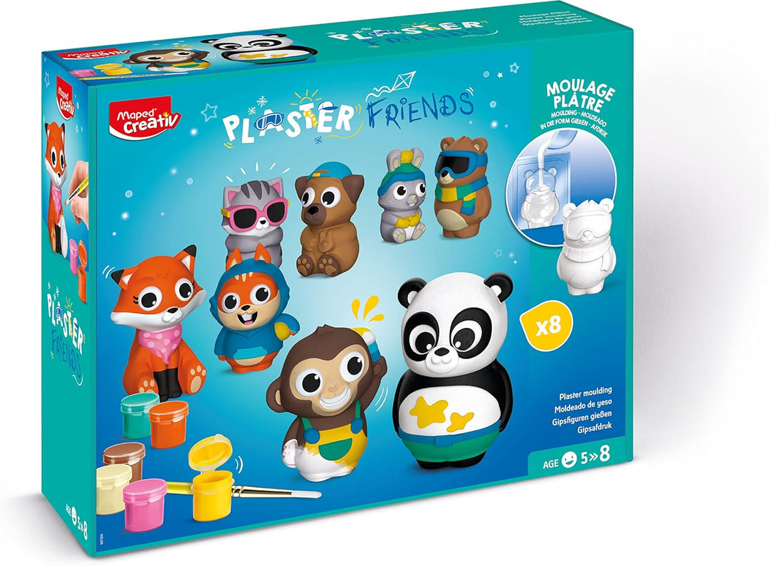 Maped CREATIV - Gipsfiguren Bastel- und Mal-Set PLASTER FRIENDS MAXI - inkl Gips und 4x Formen zum G