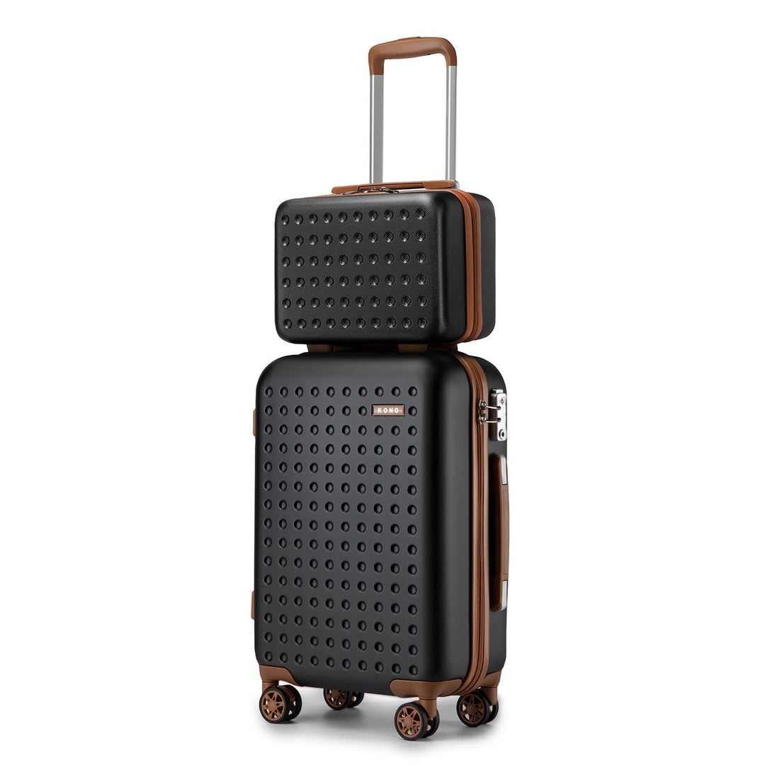 KONO Handgepäck Koffer Set mit Kosmetikkoffer Reisegepäck-Sets Beautycase Koffer Trolleys Reisekoffe