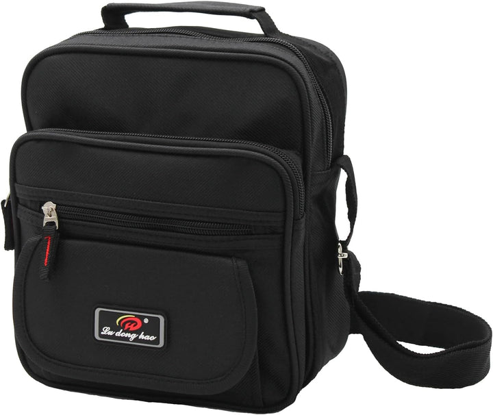 Herren Umhängetasche für Arbeit Reise & Freizeit - Messenger Bag Schultertasche Schwarz - Praktische