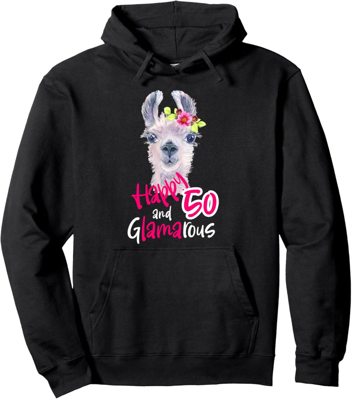 50 Geburtstag Frauen 50er Geburtstagsgeschenk Deko Lama Pullover Hoodie