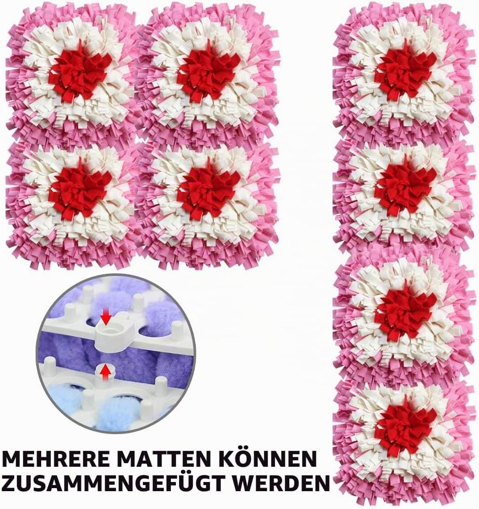 IEUUMLER Hundematte Snuffle Mat Erziehungsmatte für Hunde Dog Puzzle Toys IE075 (45 x 45 cm, Rosa &amp;