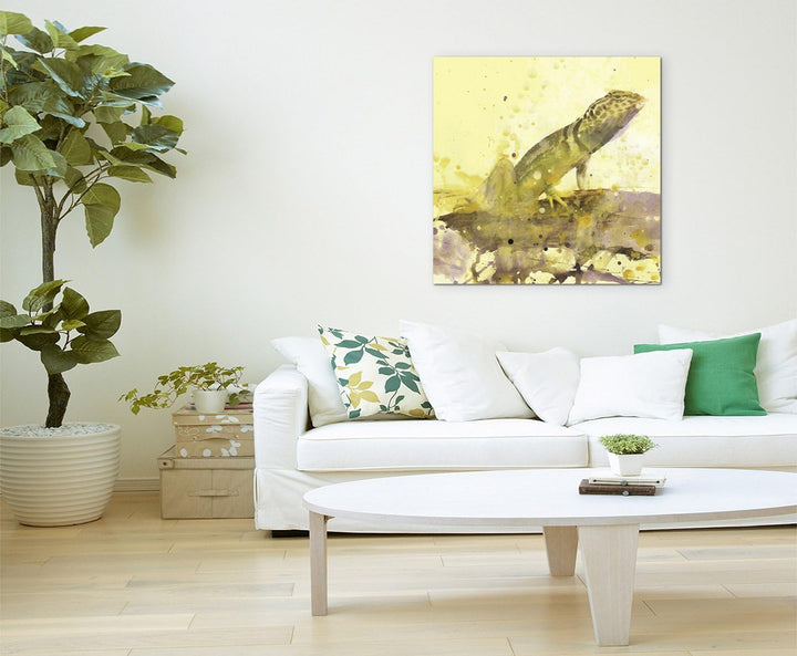 Lizard_60x60cm Splash Art Paul Sinus Aquarell, Gemälde, Kunstbild auf Leinwand
