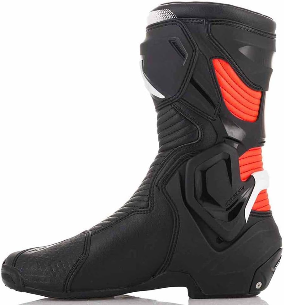 Alpinestars Herren Smx Plus V2 Boots Black/White/Fluo RedMotorcycle Clothing 46 EU Weiss, 46 EU Wei&
