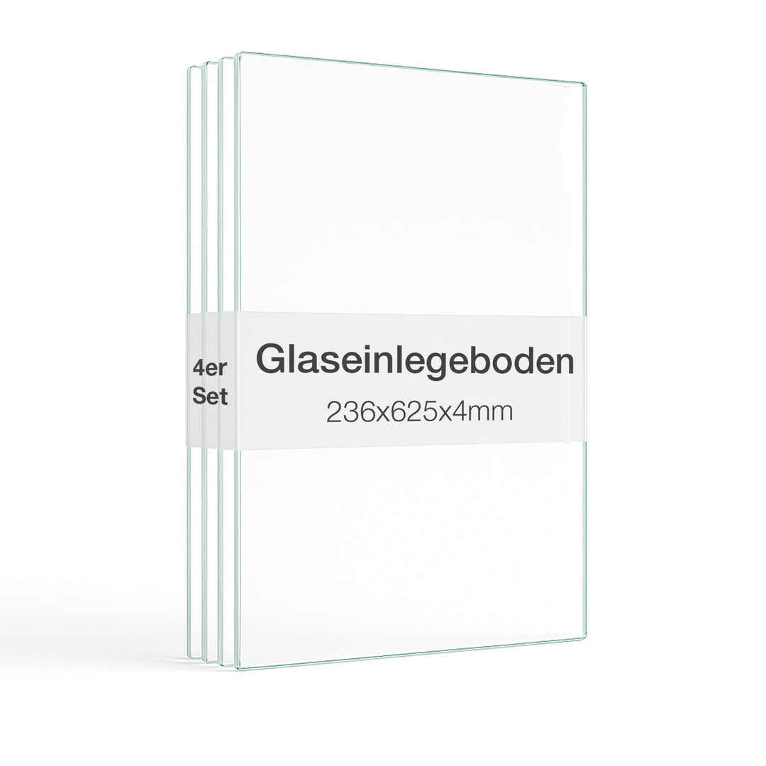 K-Möbel Glaseinlegeboden 4er-Set Glasboden für 2 TRG. Standvitrine für C1084 / C1019 Zubehör Glasböd