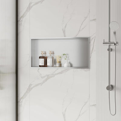 Neodrain Wandnische Dusche Edelstahl Duschnische Einzelregal Lagerung für Badezimmer 60 x 30 cm, Geb