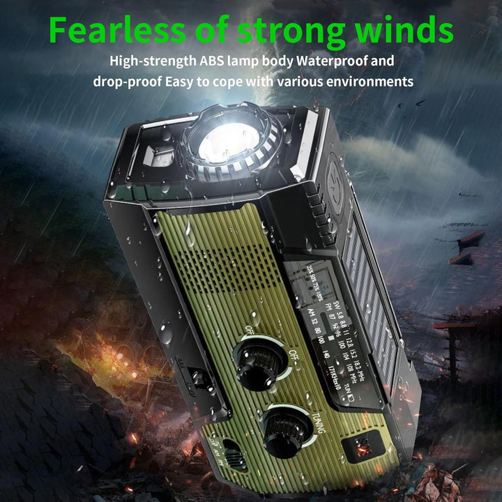 Notfall-Solar Radio,Solarbaby Selbstbetriebenes Kurbelradio mit LED-Taschenlampe, SOS-Alarm,AM/FM We