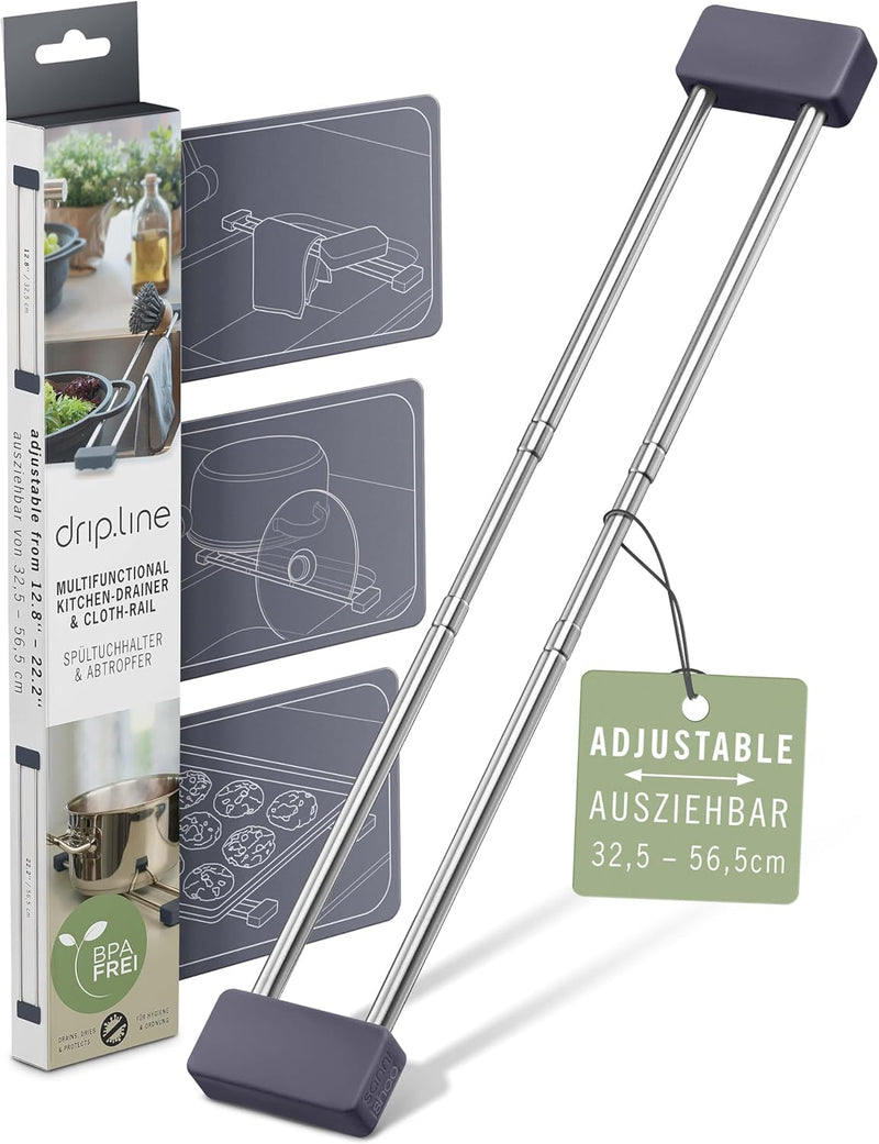 Sanni Shoo drip.line - multifunktionaler Spülen-Abtropfer, Spültuchhalter, Ordnungshelfer, Spülbecke