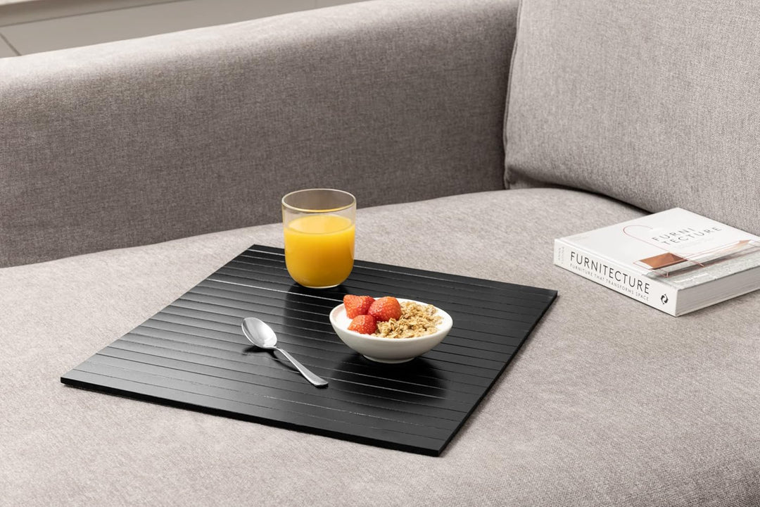 Bamboo Sofatablett für die Armlehne- Anti-Rutsch, Flexibler Sofatisch - Langlebiger Couchtisch mit e