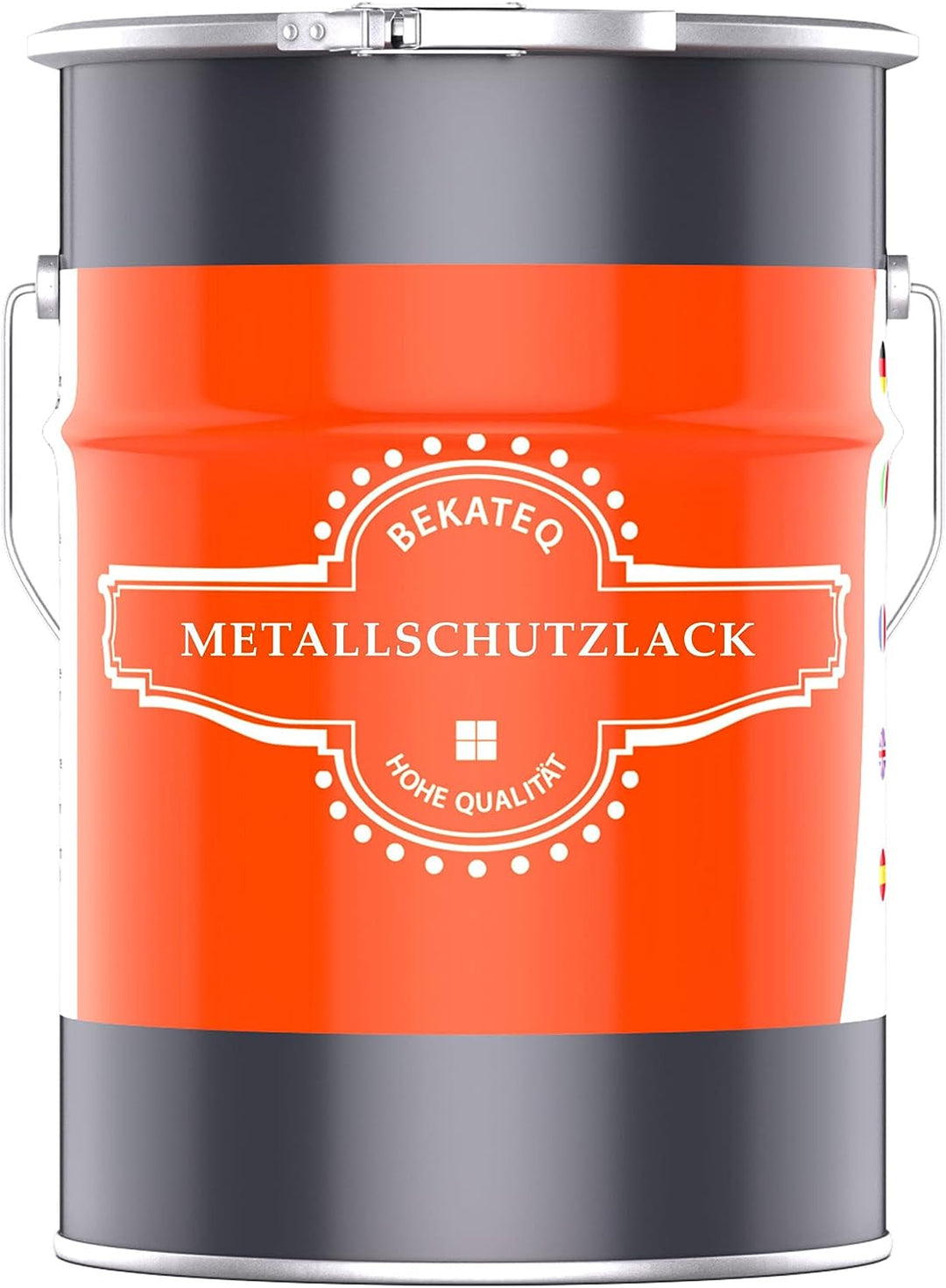BEKATEQ Metallschutzlack 4in1 Metallfarbe 10L Kieselgrau I Grundierung + Rostschutzfarbe + Zwischena