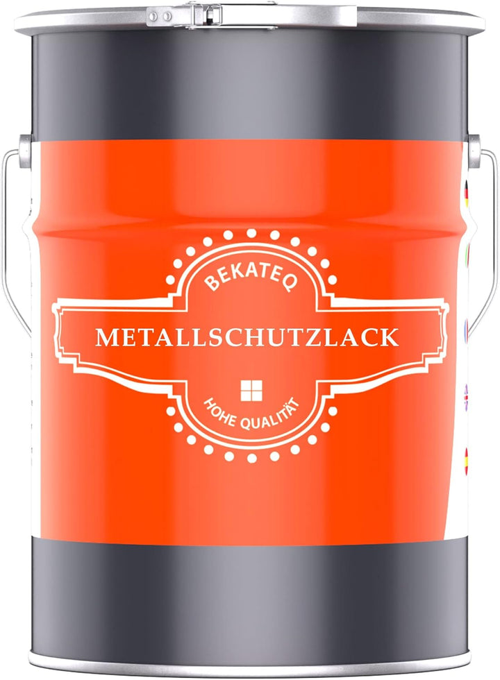 BEKATEQ Metallschutzlack 4in1 Metallfarbe 10L Reinweiss I Grundierung + Rostschutzfarbe + Zwischenan