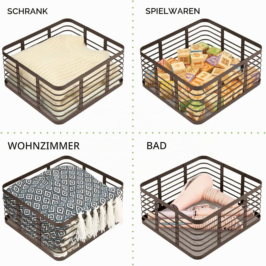 mDesign Allzweckkorb aus Metalldraht – praktischer Aufbewahrungskorb für Küche und Haushalt – kompak