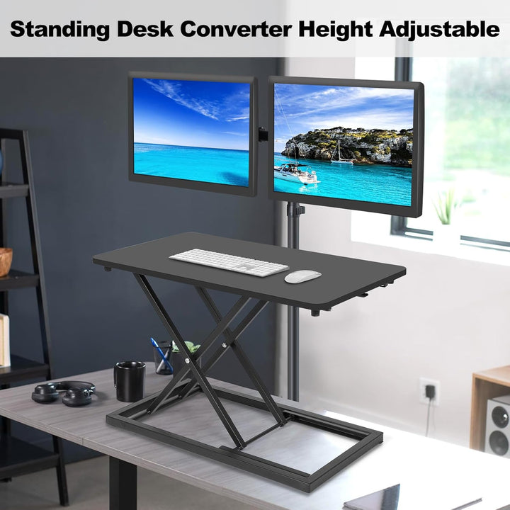 Gugxiom Stehpult-Konverter Höhenverstellbar, 60CM Einzel-Stehpult-Aufsatz für Ergonomische Sitz-Steh