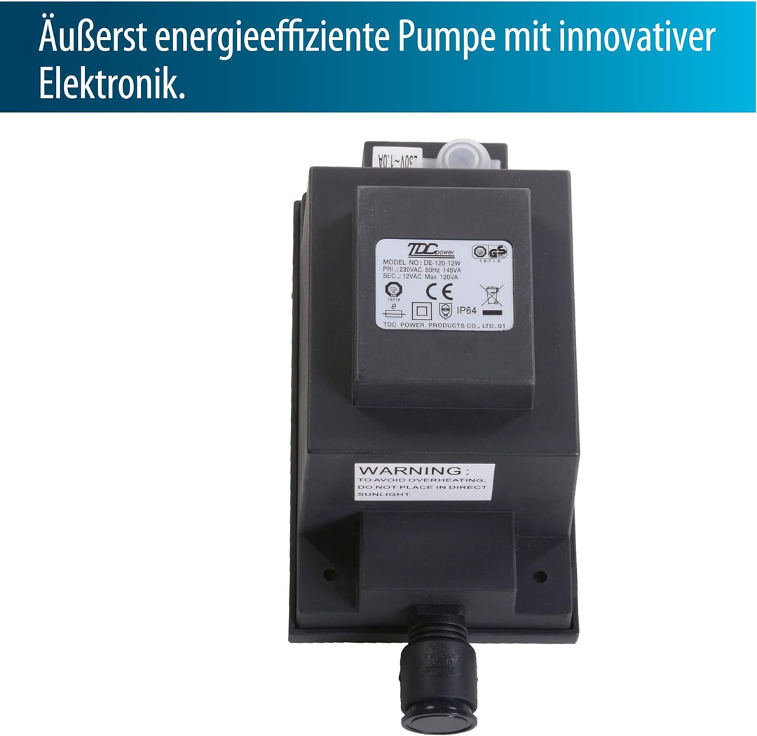 AquaForte O-Plus 10.000 Niederspannungs-Filterpumpe (12 Volt) Filterpumpe, 85 Watt, Maximale Förderm
