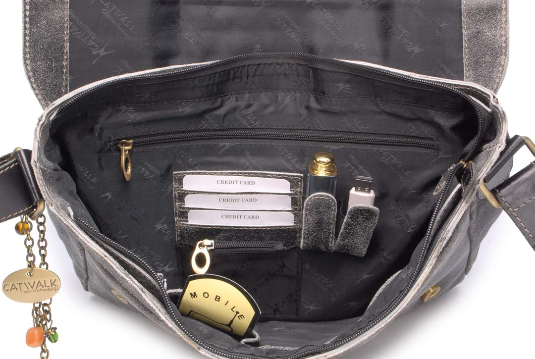 Catwalk Collection Handbags - Vintage Grobem Leder - CATWALK COLLECTION - Gröss - Umhängetasche Mess