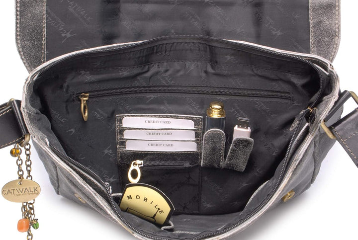 Catwalk Collection Handbags - Vintage Grobem Leder - CATWALK COLLECTION - Gröss - Umhängetasche Mess