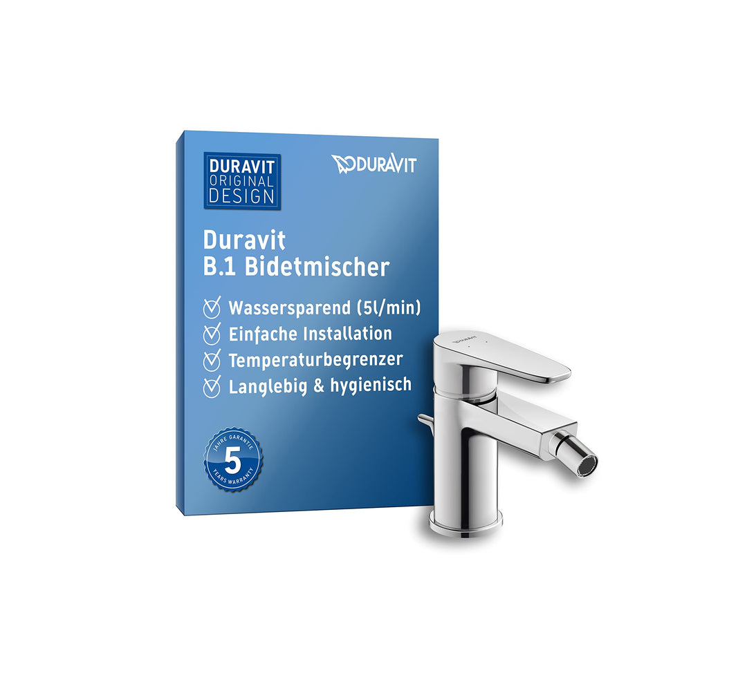 Duravit Einhebel-Bidetmischer B.1 mit Zugstangen-Ablaufgarnitur,