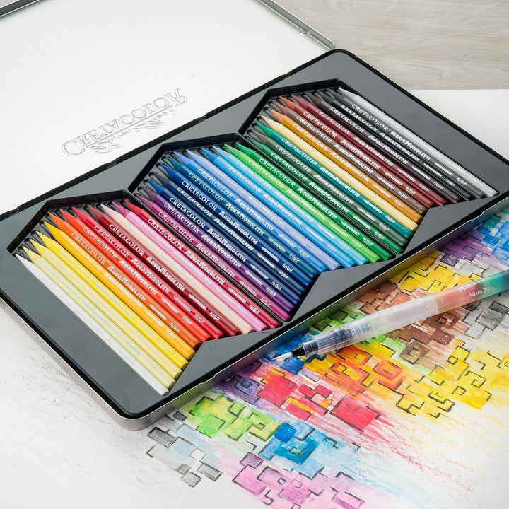 CRETA COLOR Aqua Monolith | Aquarellierbarer Vollminen-Künstlerstift | 36 Farben