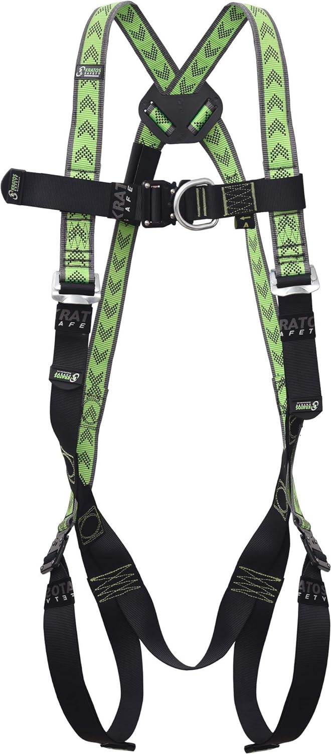 Kratos Safety Gerüstbauer Sicherheitsset, Fallschutz-Set mit Kratos Zweipunktauffanggurt EN361, Y-Ba